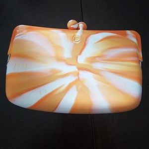 Tie-dye White & orange clasp  jelly coin p…